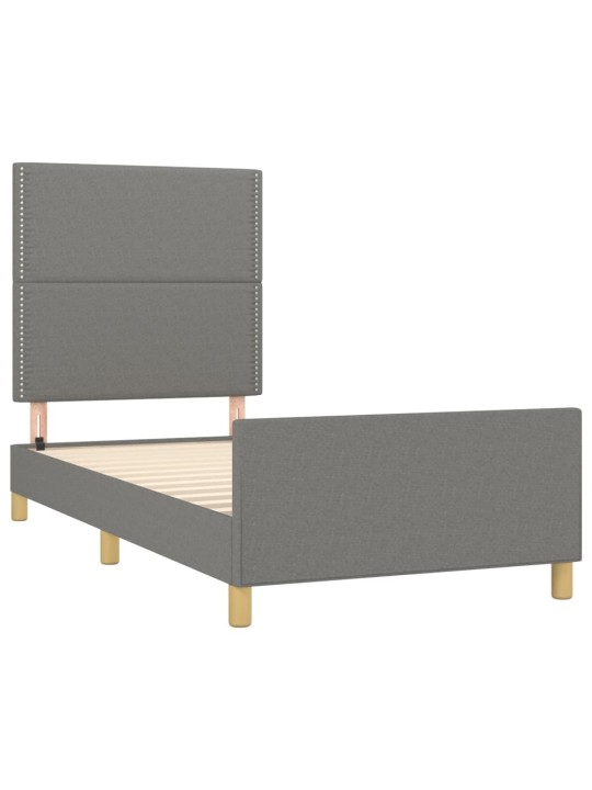 Rám postele bez matrace tmavě šedý 90 x 200 cm textil