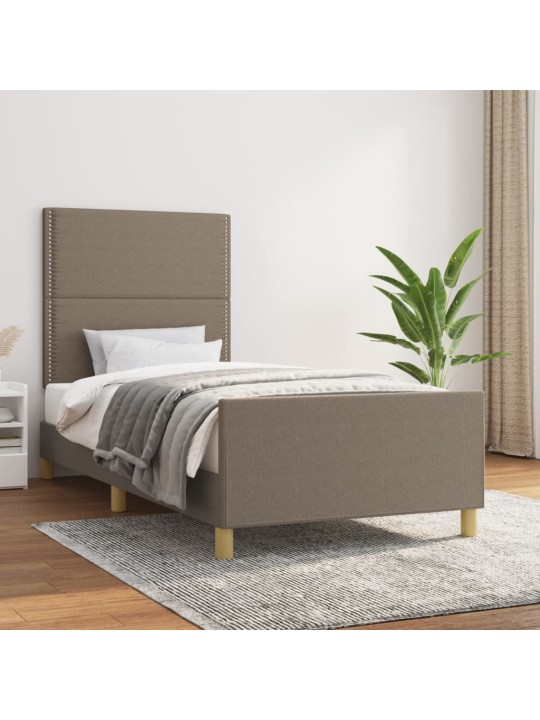 Rám postele bez matrací taupe 90x200 cm textil