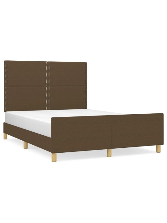Rám postele bez matrace tmavě hnědý 140 x 190 cm textil