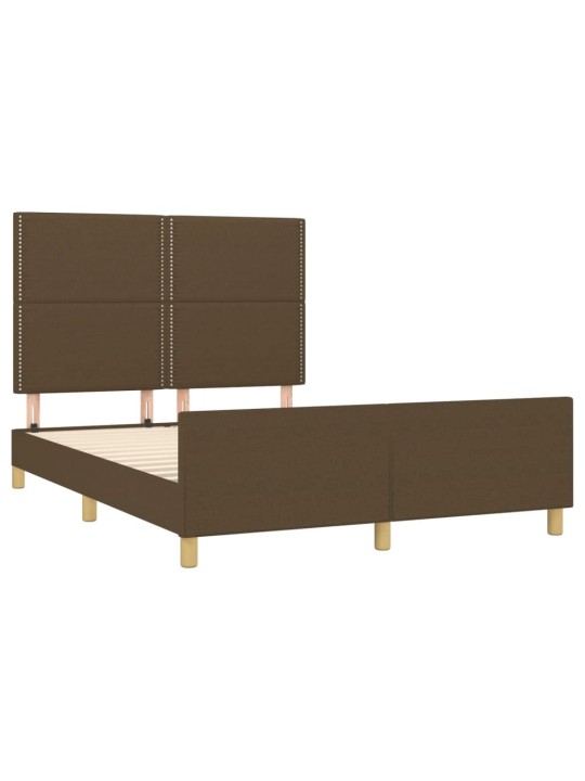 Rám postele bez matrace tmavě hnědý 140 x 190 cm textil