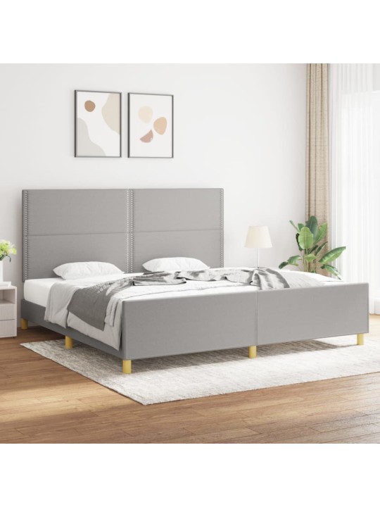 Rám postele bez matrace světle šedý 200 x 200 cm textil