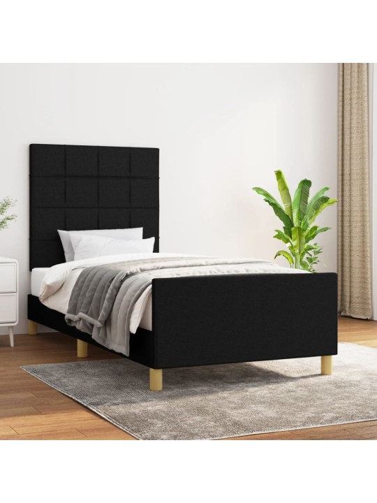 Rám postele bez matrací černá 90x190 cm textil