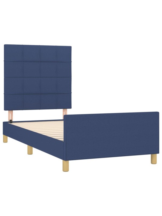 Rám postele bez matrací modrá 90x190 cm textil