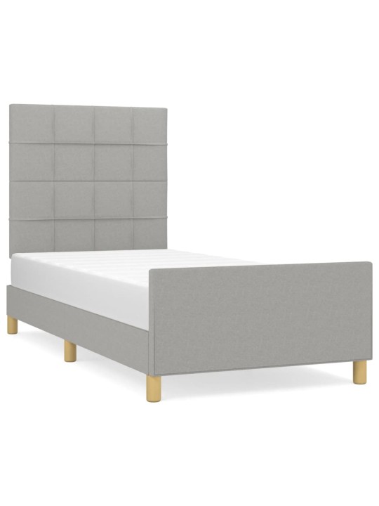 Rám postele bez matrace světle šedý 90 x 200 cm textil