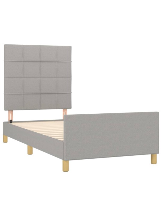 Rám postele bez matrace světle šedý 90 x 200 cm textil