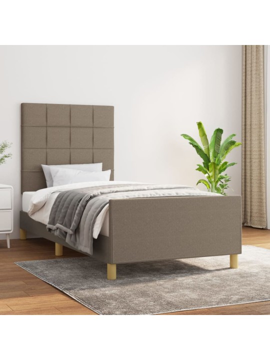 Rám postele bez matrací taupe 90x200 cm textil