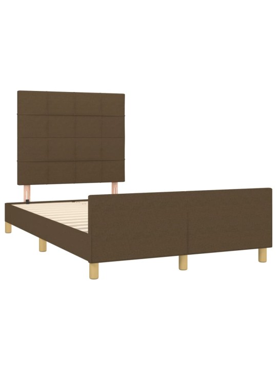 Rám postele bez matrace tmavě hnědá 120 x 200 cm textil