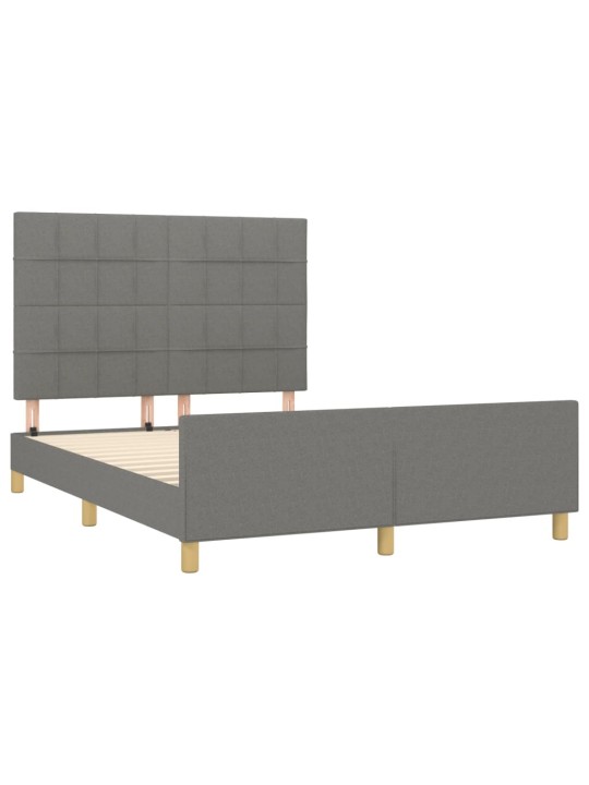 Rám postele bez matrace tmavě šedý 140 x 190 cm textil