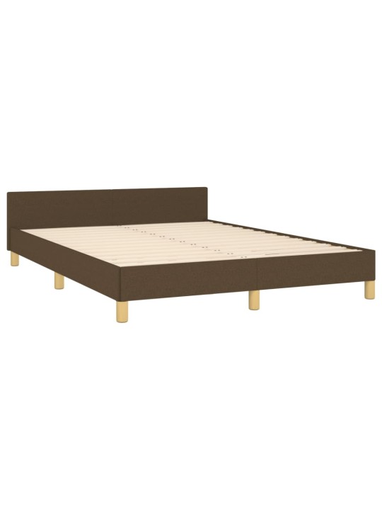 Rám postele bez matrace tmavě hnědý 140 x 190 cm textil