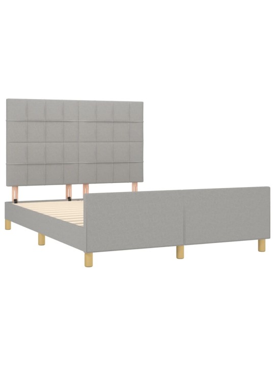 Rám postele bez matrace světle šedý 140 x 200 cm textil