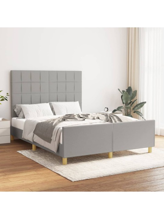 Rám postele bez matrace světle šedý 140 x 200 cm textil