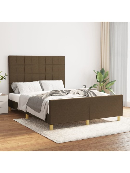 Rám postele bez matrace tmavě hnědý 140 x 200 cm textil