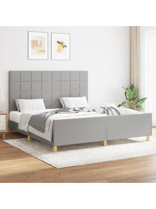 Rám postele bez matrace světle šedý 160 x 200 cm textil