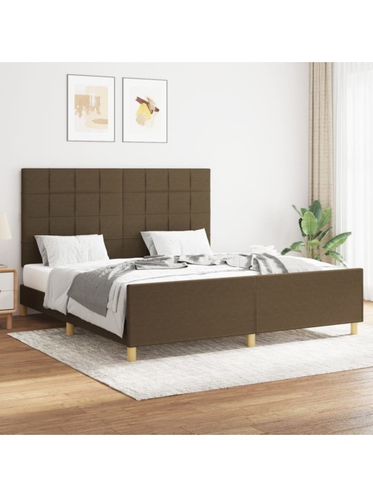 Rám postele bez matrace tmavě hnědý 160 x 200 cm textil