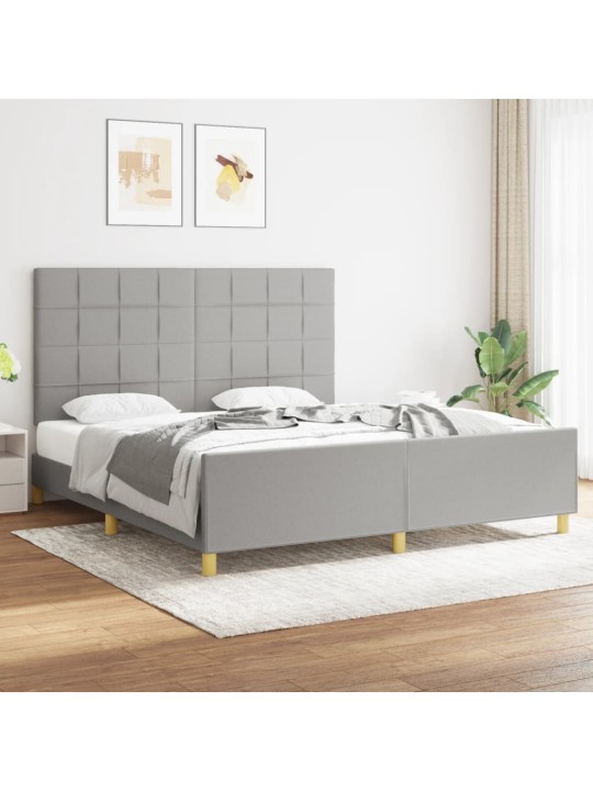 Rám postele bez matrace světle šedý 180 x 200 cm textil