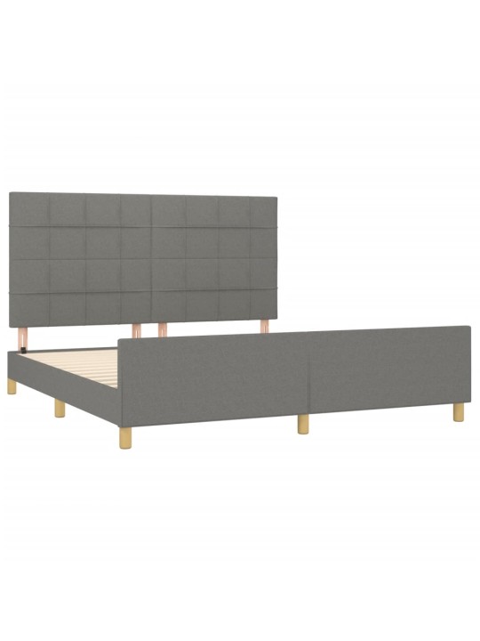 Rám postele bez matrace tmavě šedý 180 x 200 cm textil
