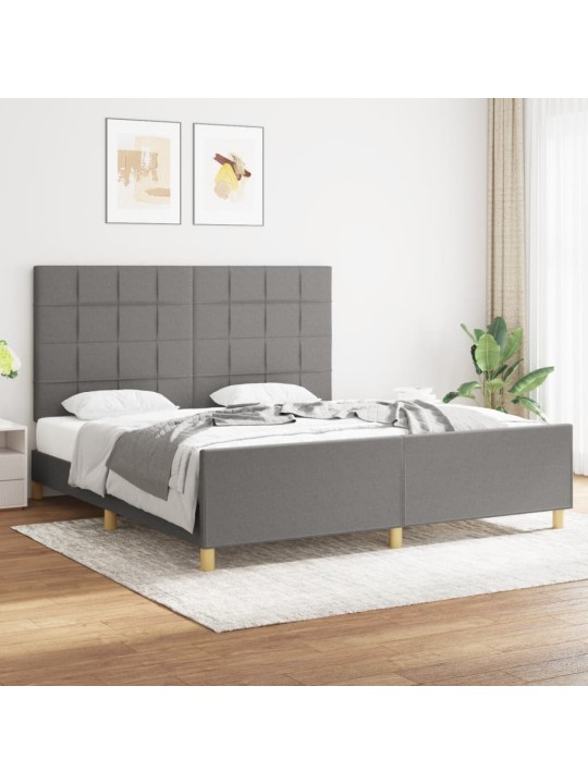 Rám postele bez matrace tmavě šedý 180 x 200 cm textil