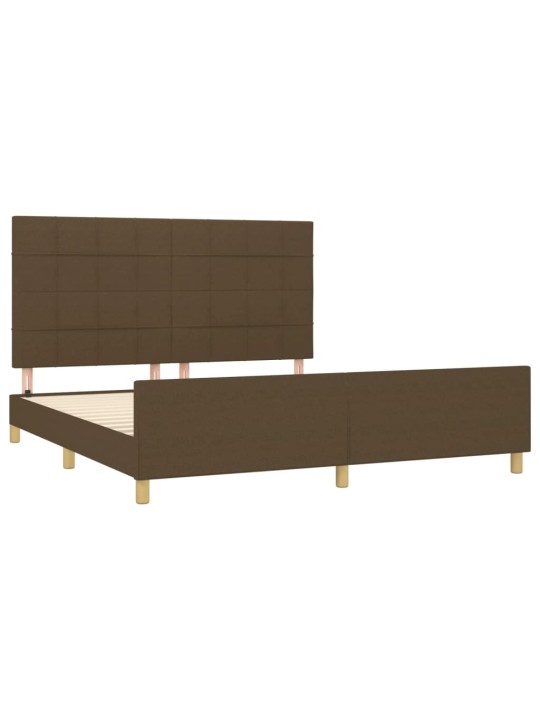Rám postele bez matrace tmavě hnědý 180 x 200 cm textil