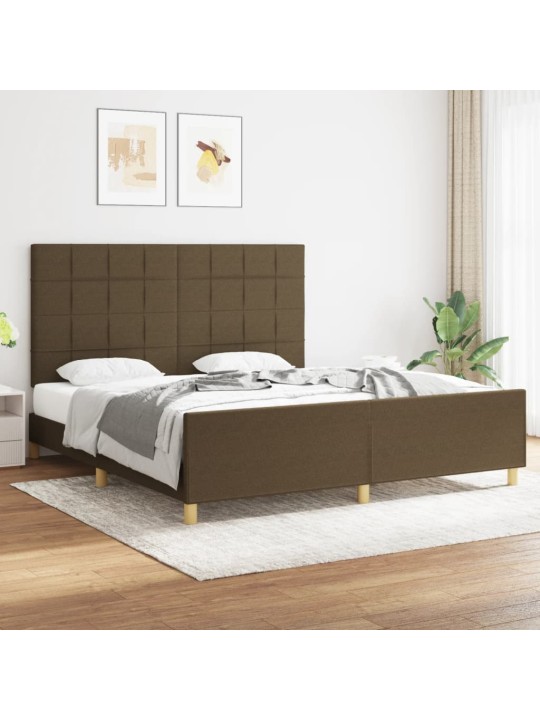 Rám postele bez matrace tmavě hnědý 180 x 200 cm textil