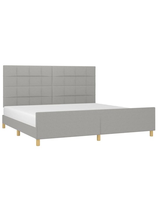 Rám postele bez matrace světle šedý 200 x 200 cm textil