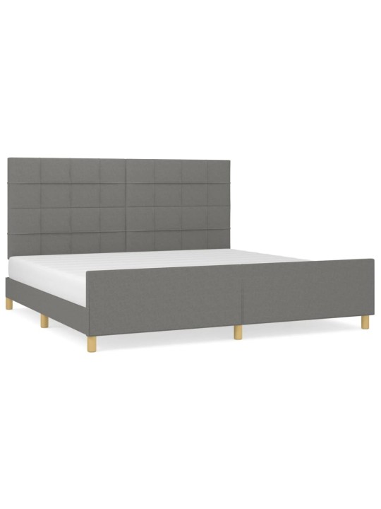Rám postele bez matrace tmavě šedý 200 x 200 cm textil