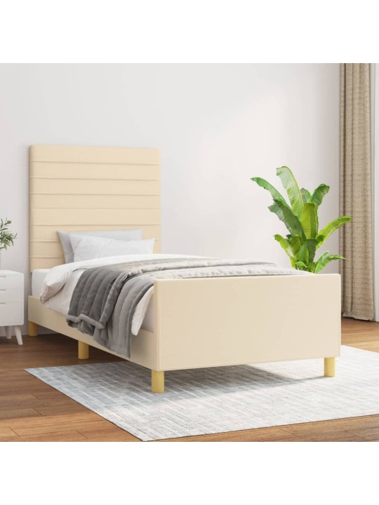 Rám postele bez matrací krémově 80x200 cm textil