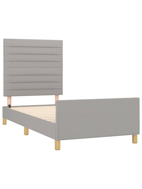 Rám postele bez matrace světle šedý 90 x 200 cm textil