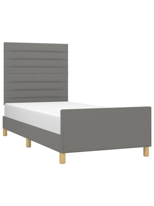 Rám postele bez matrace tmavě šedý 90 x 200 cm textil