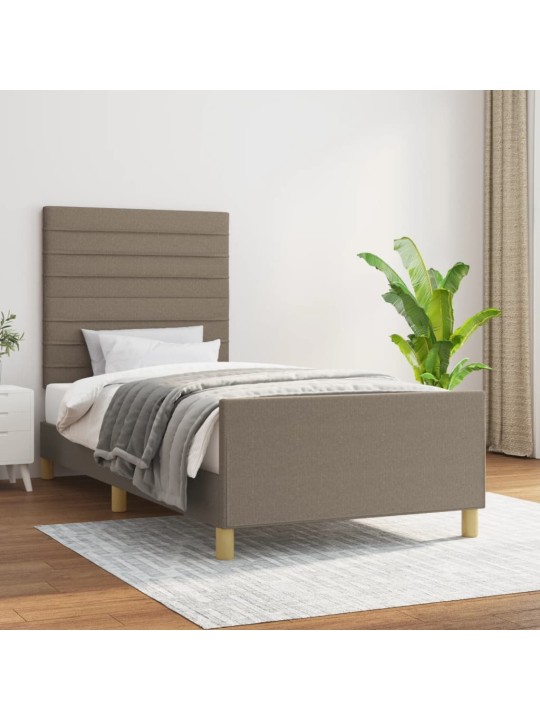 Rám postele bez matrací taupe 90x200 cm textil