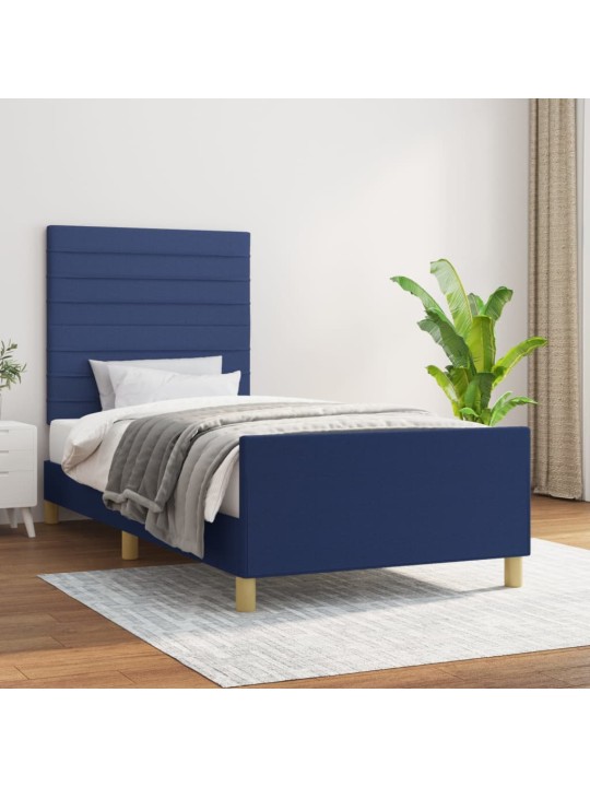Rám postele bez matrací modrá 90x200 cm textil