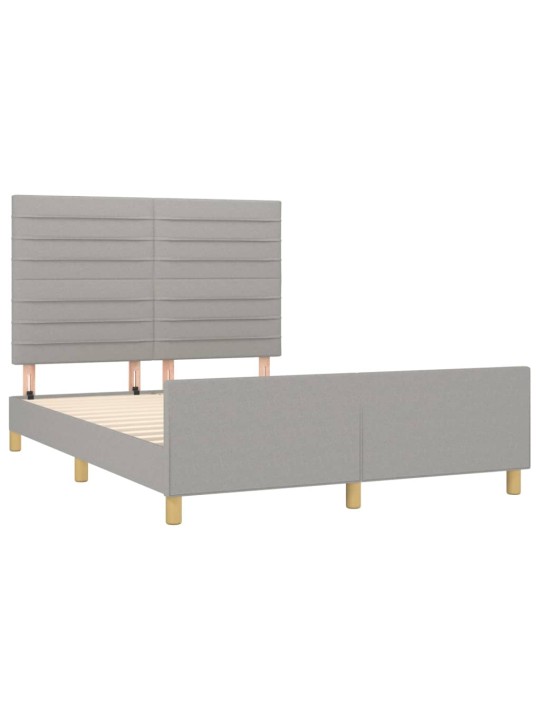 Rám postele bez matrace světle šedý 140 x 190 cm textil