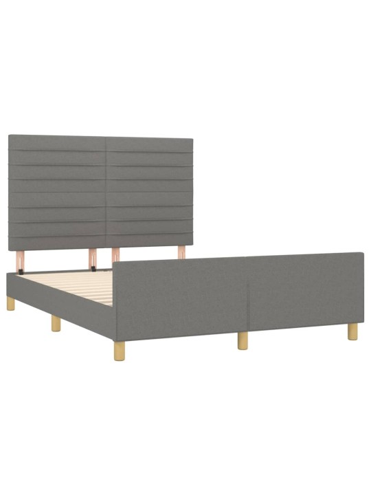 Rám postele bez matrace tmavě šedý 140 x 190 cm textil