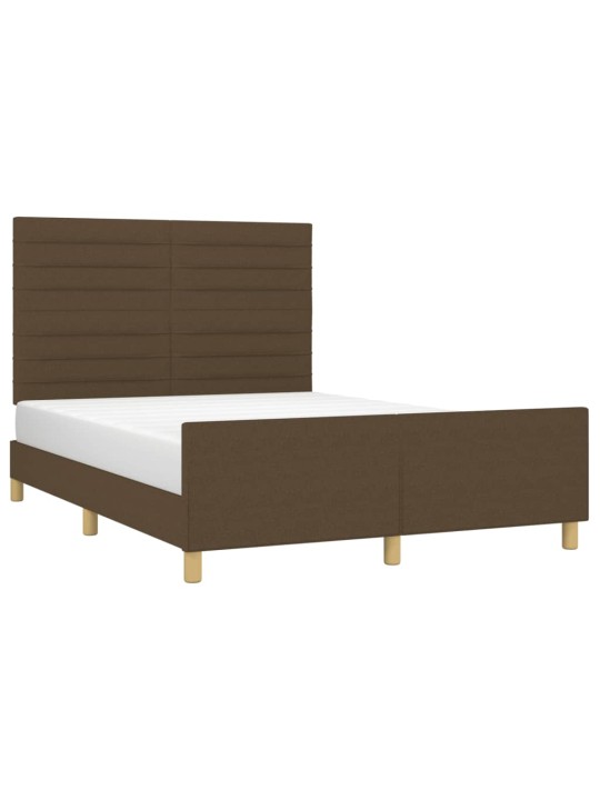 Rám postele bez matrace tmavě hnědý 140 x 190 cm textil