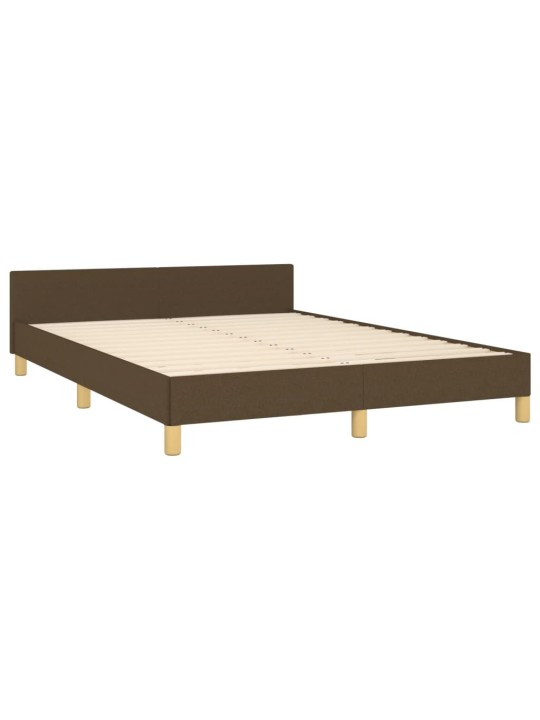 Rám postele bez matrace tmavě hnědý 140 x 190 cm textil