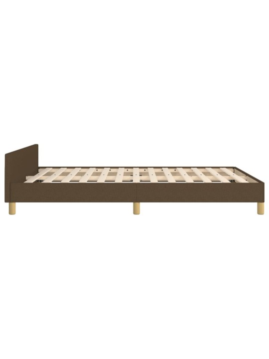 Rám postele bez matrace tmavě hnědý 140 x 190 cm textil