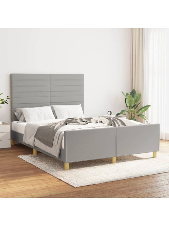 Rám postele bez matrace světle šedý 140 x 200 cm textil