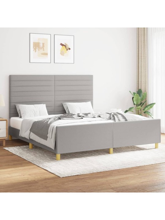 Rám postele bez matrace světle šedý 160 x 200 cm textil