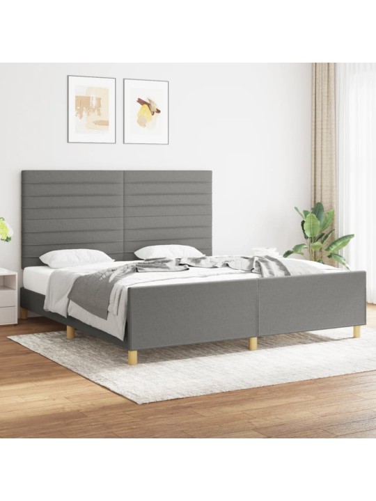Rám postele bez matrace tmavě šedý 180 x 200 cm textil