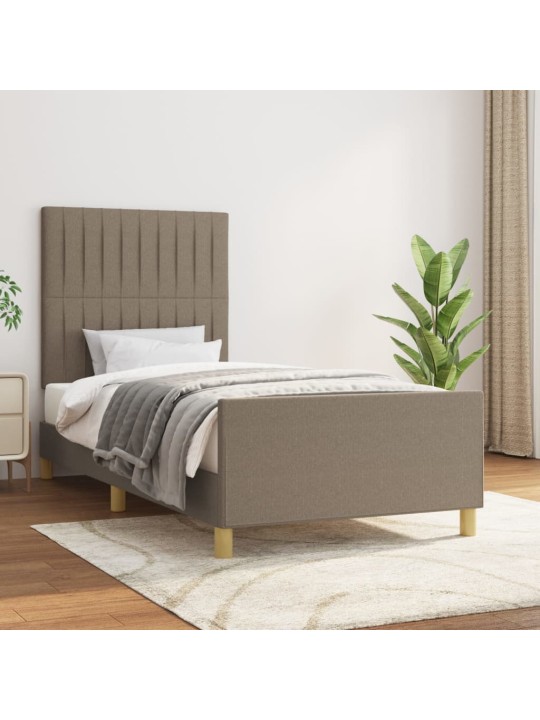 Rám postele bez matrací taupe 90x190 cm textil