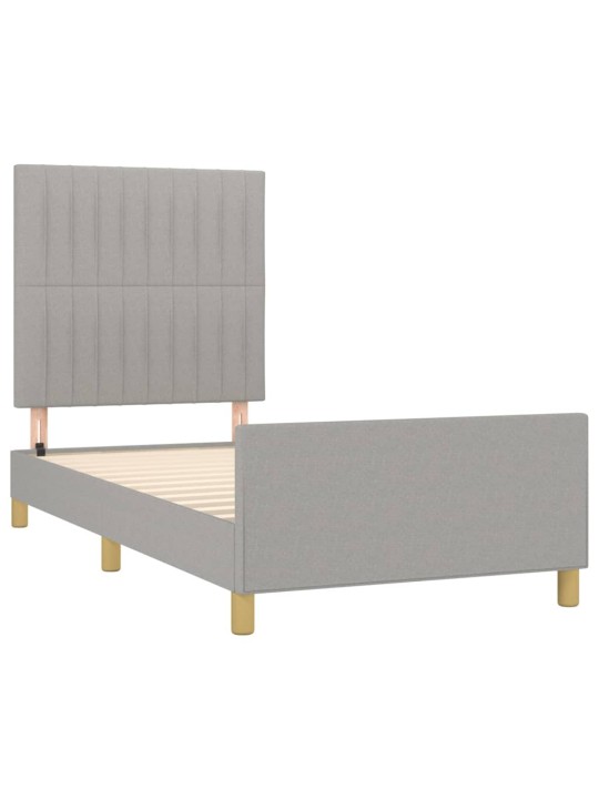 Rám postele bez matrace světle šedý 90 x 200 cm textil