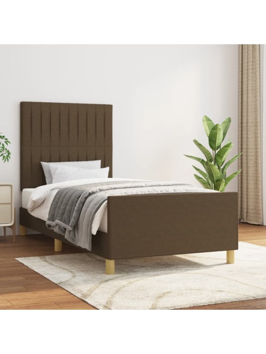 Rám postele bez matrace tmavě hnědý 90 x 200 cm textil