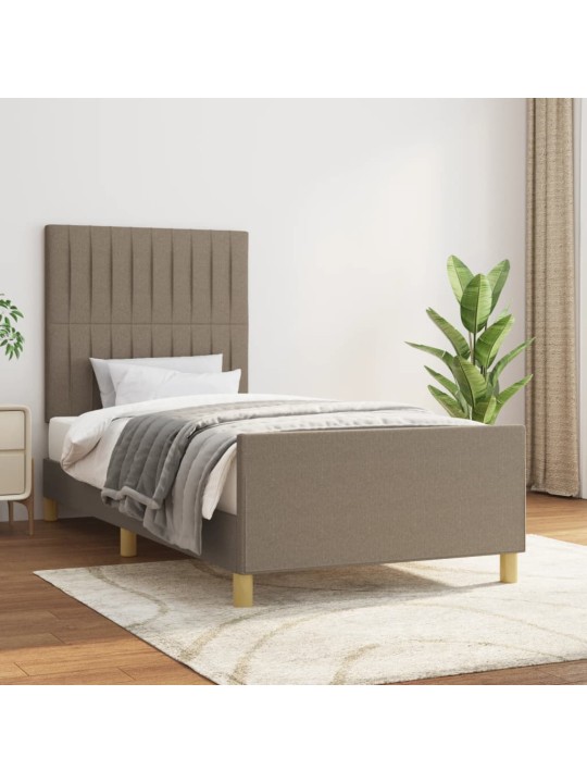 Rám postele bez matrací taupe 90x200 cm textil