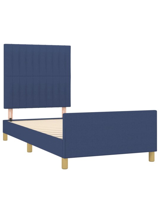 Rám postele bez matrací modrá 90x200 cm textil