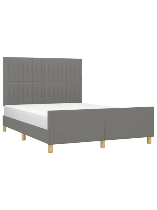 Rám postele bez matrace tmavě šedý 140 x 190 cm textil