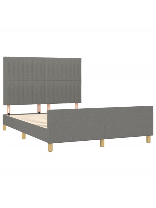 Rám postele bez matrace tmavě šedý 140 x 190 cm textil