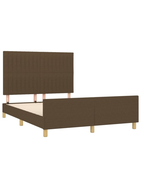 Rám postele bez matrace tmavě hnědý 140 x 200 cm textil