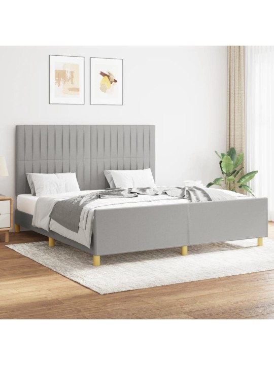 Rám postele bez matrace světle šedý 160 x 200 cm textil
