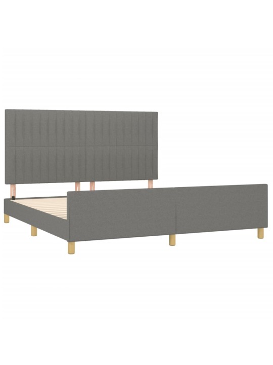 Rám postele bez matrace tmavě šedý 160 x 200 cm textil