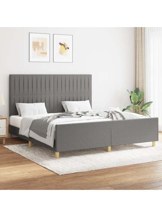Rám postele bez matrace tmavě šedý 160 x 200 cm textil