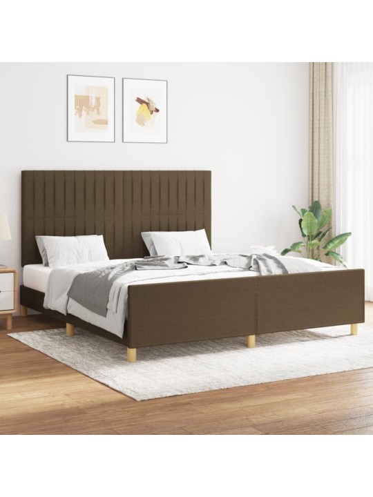 Rám postele bez matrace tmavě hnědý 160 x 200 cm textil